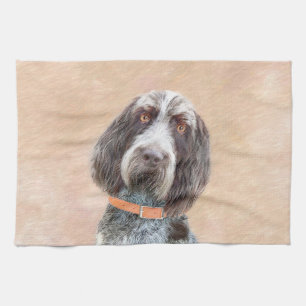 Spinone Italiano Painting - Cute Original Dog Art Tea Towel