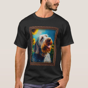 Spinone Italiano Painting Sunflower Flower Mum Wom T-Shirt