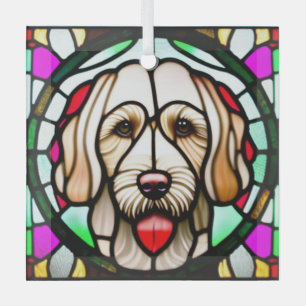 Spinone Italiano "Stained Glass" Glass Tree Decoration