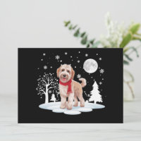 Spinone Italiano Under Moonlight Snow Christmas