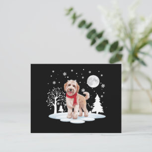 Spinone Italiano Under Moonlight Snow Christmas  Holiday Postcard