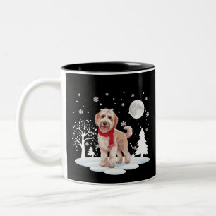 Spinone Italiano Under Moonlight Snow Christmas  Two-Tone Coffee Mug