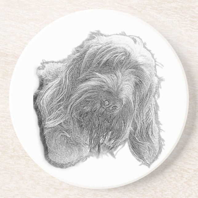 Spinone Stillness – Artisan Coaster (Front)