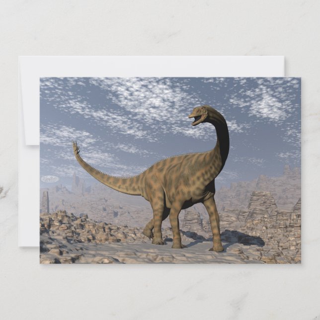 Spinophorosaurus dinosaur walking in the desert (Front)