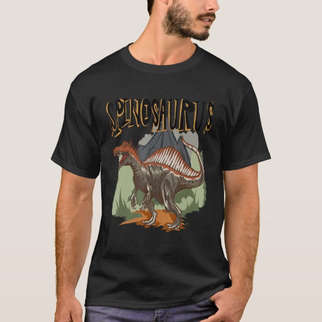 Spinosaurus  Dino  Dinosaur Identification T-Shirt (Front)