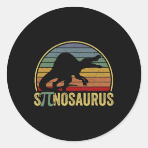 Spinosaurus - Dinosaur Pi Day Funny Math Pun  Classic Round Sticker