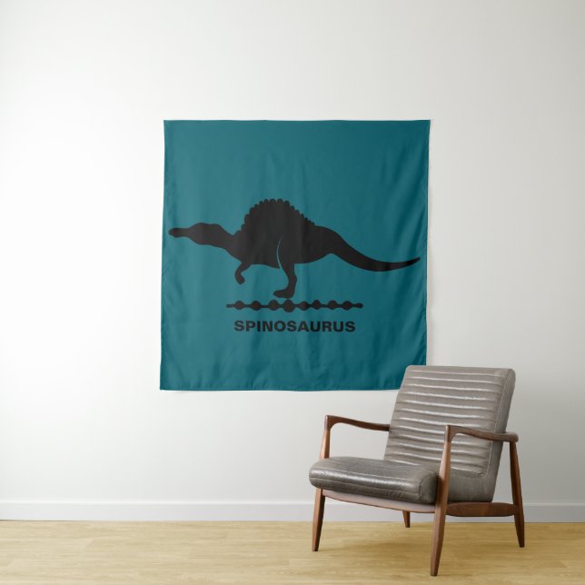 Spinosaurus Dinosaur Silhouette Tapestry (In Situ)