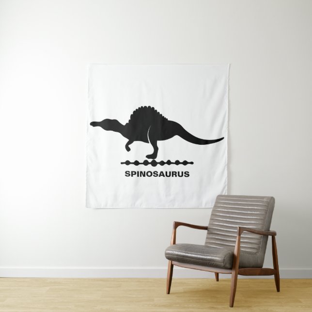 Spinosaurus Dinosaur Silhouette Tapestry (In Situ)