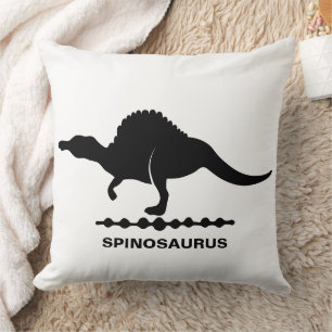 Spinosaurus Dinosaur Silhouette Throw Pillow