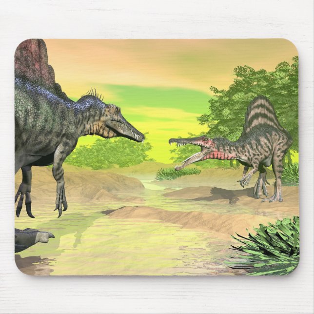 Spinosaurus dinosaurs fight - 3D render Mouse Pad (Front)