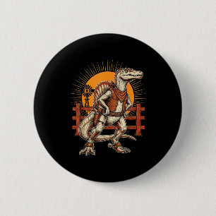 Spinosaurus mirabilis cowboy dinosaur and moon mem 6 cm round badge