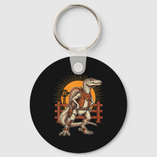 Spinosaurus mirabilis cowboy dinosaur and moon mem key ring