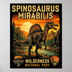 Spinosaurus mirabilis new prehistoric dinosaur poster