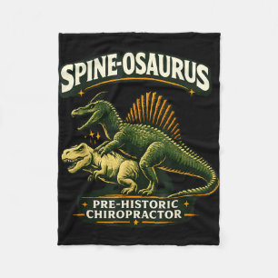 Spinosaurus prehistoric chiropractor funny fleece blanket