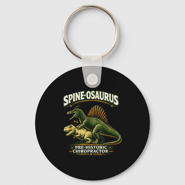 Spinosaurus prehistoric chiropractor funny key ring (Front)