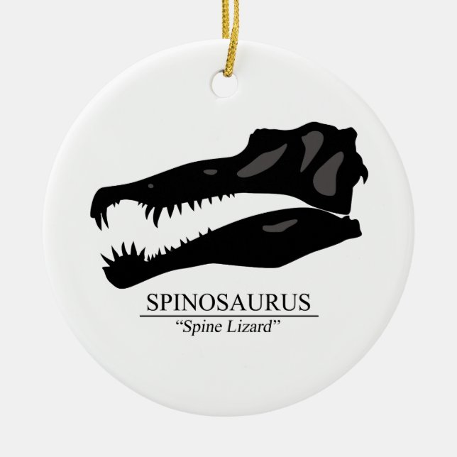 Spinosaurus Skull Ceramic Ornament (Front)