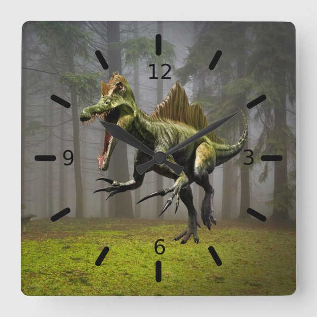 Spinosaurus Square Wall Clock (Front)