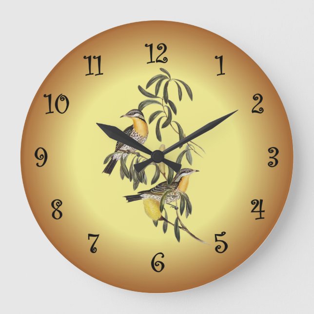 Spiny-Cheeked Honey-Eater ~ Elizabeth Gould 06 Large Clock (Front)