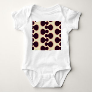 Spiny globular shapes, brown shades pattern. baby bodysuit