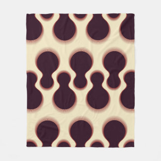 Spiny globular shapes, brown shades pattern. fleece blanket