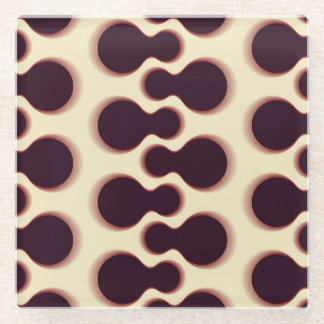 Spiny globular shapes, brown shades pattern. glass coaster