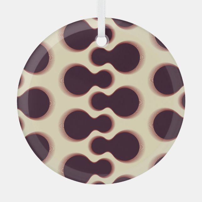 Spiny globular shapes, brown shades pattern. glass tree decoration (Front)