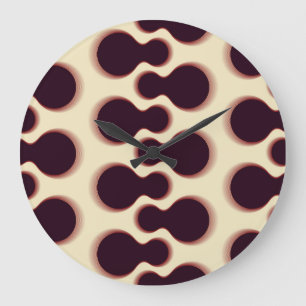 Spiny globular shapes, brown shades pattern. large clock
