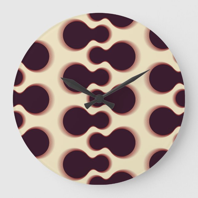 Spiny globular shapes, brown shades pattern. large clock (Front)