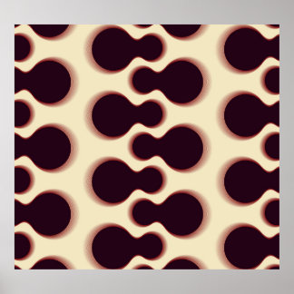 Spiny globular shapes, brown shades pattern. poster