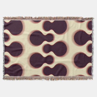 Spiny globular shapes, brown shades pattern. throw blanket