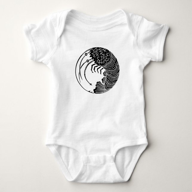 Spiny lobster circle baby bodysuit (Front)