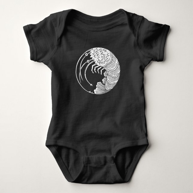 Spiny lobster circle baby bodysuit (Front)