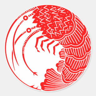 Spiny lobster circle classic round sticker
