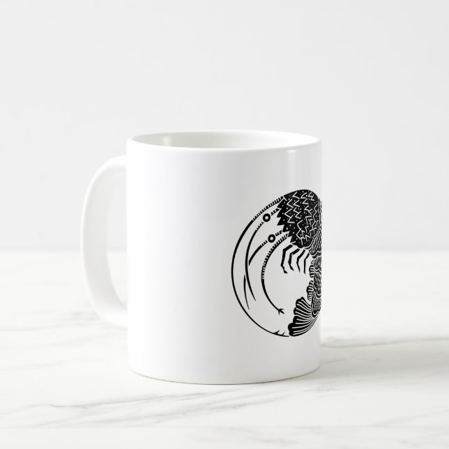 Spiny lobster circle coffee mug (Front Left)