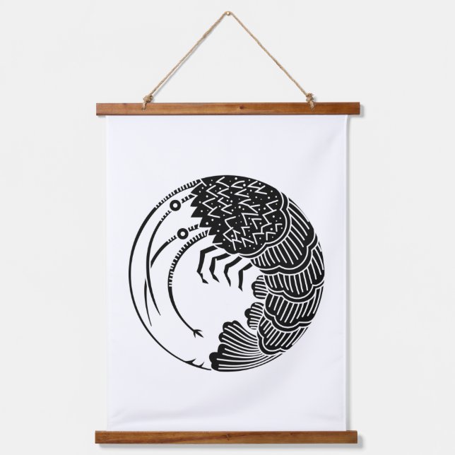 Spiny lobster circle hanging tapestry (Front)
