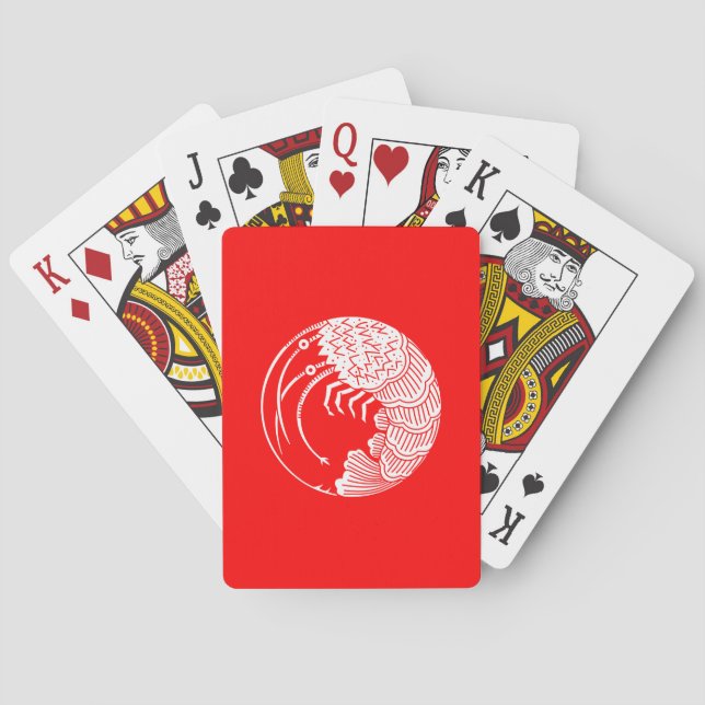 Spiny lobster circle playing cards (Back)