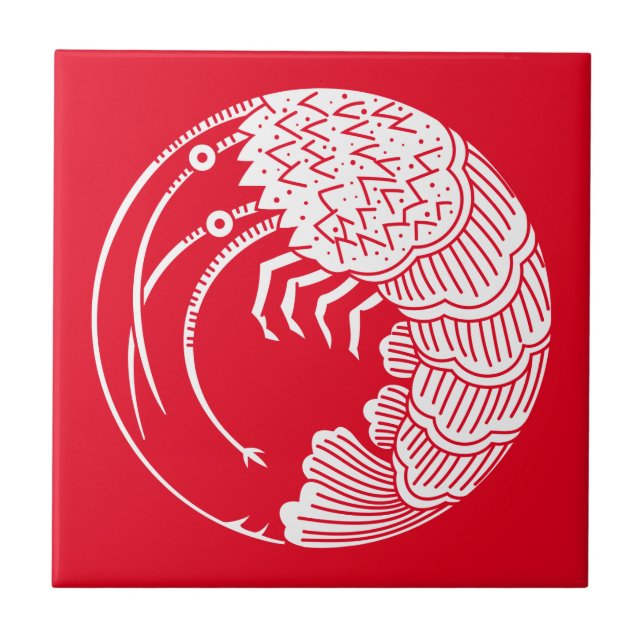 Spiny lobster circle Tiles (Front)