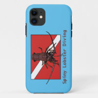 Spiny Lobster Diving with Diver Down Flag URM