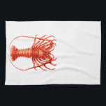 Spiny Lobster Kitchen or Tea Towel<br><div class="desc">A delicious spiny lobster on a kitchen or tea towel. Just right for a coastal kitchen or a beach house in a bright coral orange. Perfect for anyone who loves lobster.</div>