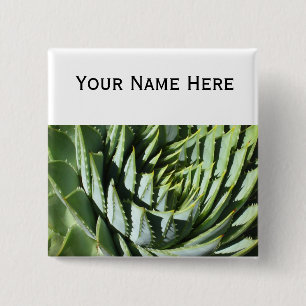 Spiral aloe pin-back button badge