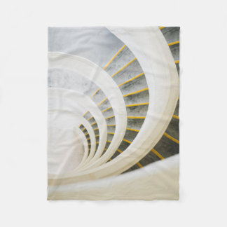 Spiral black and white stairs fleece blanket