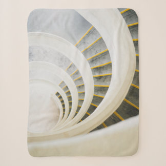 Spiral black and white stairs sherpa blanket
