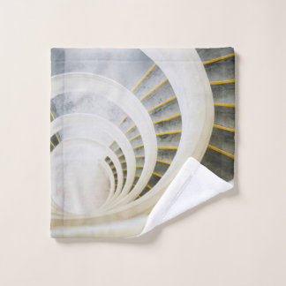 Spiral black and white stairs wash cloth