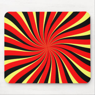 Spiral Black Red Yellow Mouse Pad