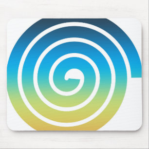SPIRAL BLUE AND GREEN MOUSE PAD