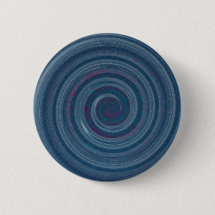 spiral blue - hypnotic 6 cm round badge