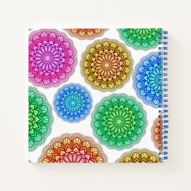 Spiral Bound Notebook Colourful Mandala Print (Back)