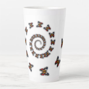 Spiral Butterflies Latte Mug