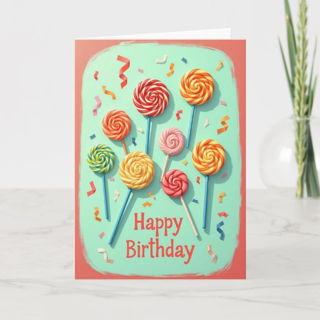 Spiral Candy Birthday Card (Front)
