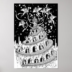 Spiral castle. Celebration for the queen. Poster